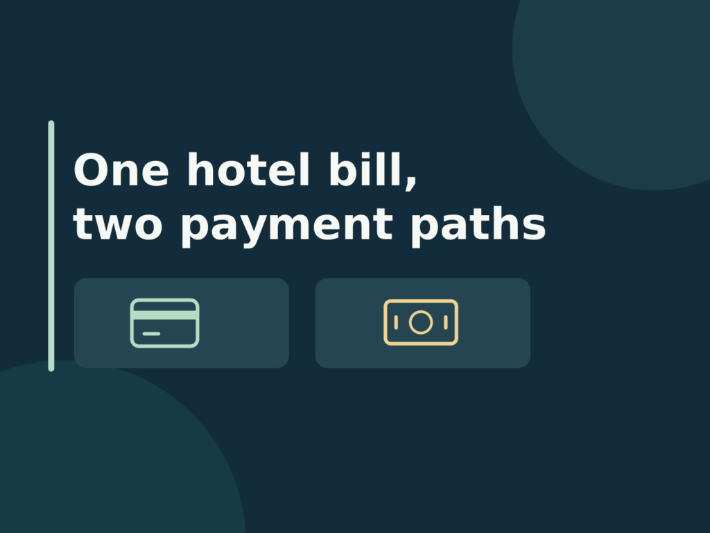 One hotel bill, two payment paths